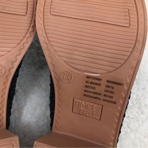 NEW Time &Tru Black Woven Mules Stacked Block Heel - Picture 11 of 11